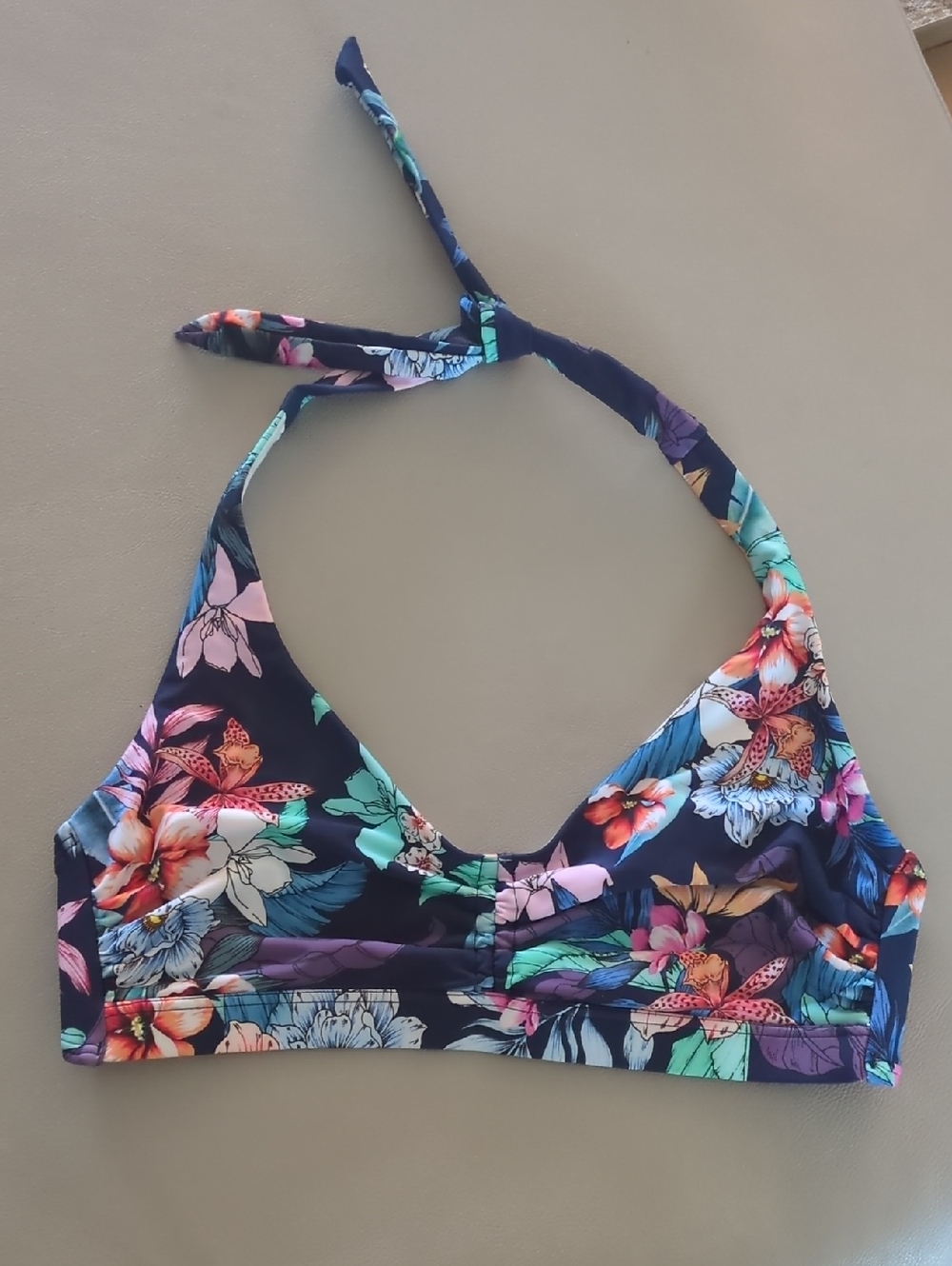 VENUS Navy Floral Swim Top Size L